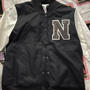 Nike Black and White Letterman Jacket